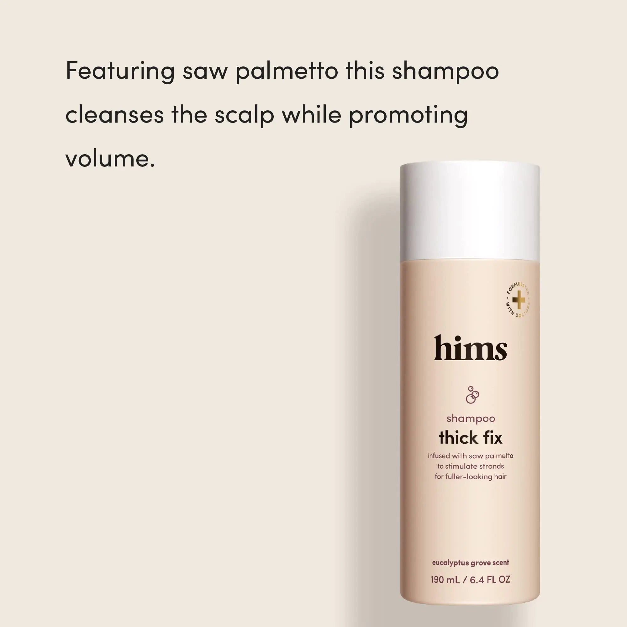 HIMS & HERS Thick Fix Hair Shampoo for Thinning Hair with Saw Palmetto - Volume & Moisture Boost, No Parabens or Sulfates - Vivareflex Online