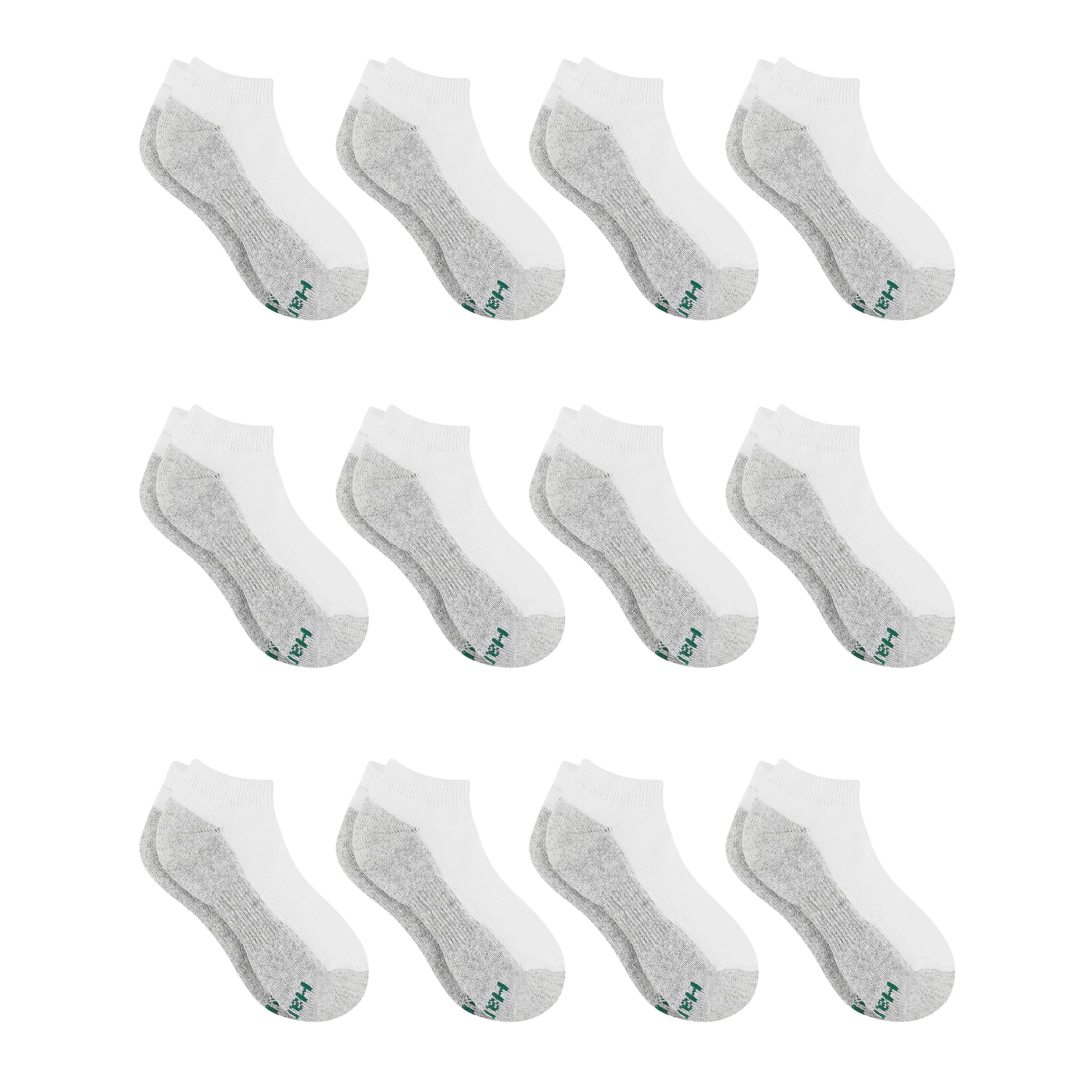 Hanes Boys' Socks, Double Tough Cushioned Ankle and No Show, 12-Pair Packs Large No Show - Black - 12 Pack - Vivareflex Online