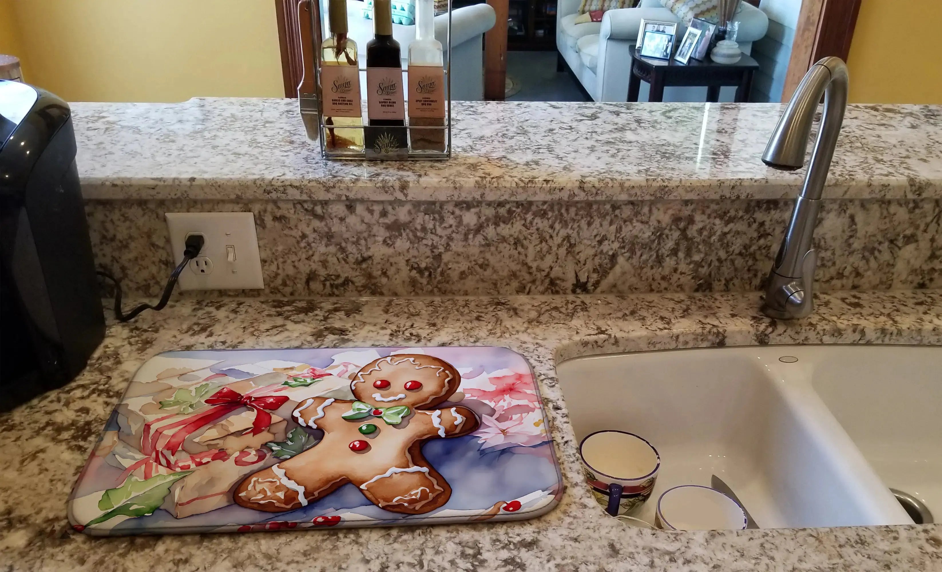 Festive Gingerbread Dish Drying Mat Vivareflex Online