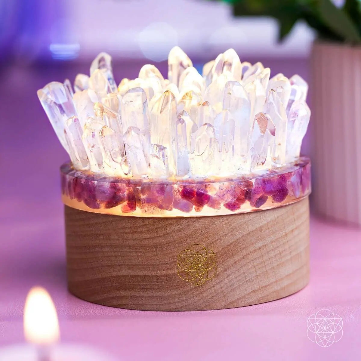Find My Peace - Quartz & Tourmaline Lamp of Blooming Tranquility Conscious Items