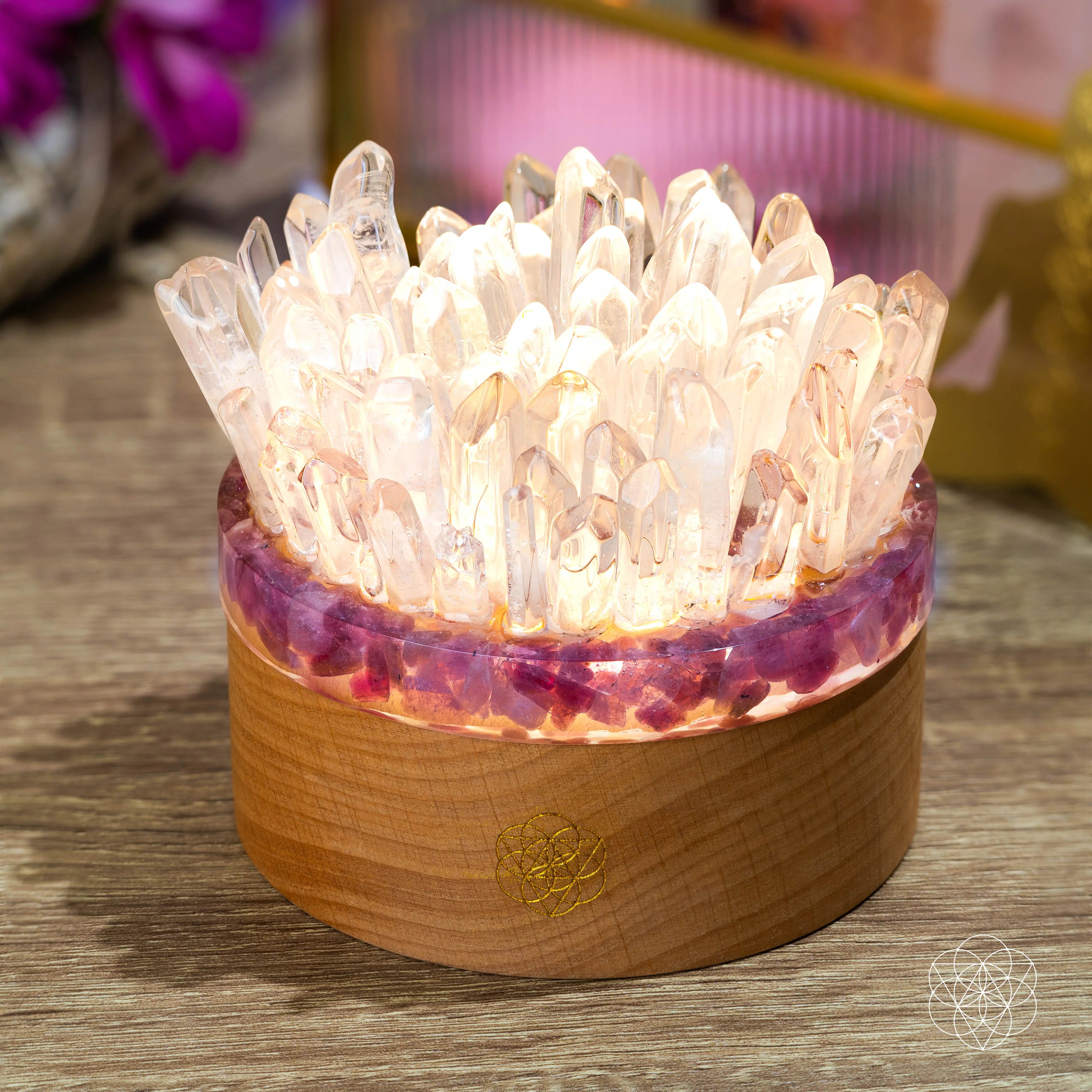 Find My Peace - Quartz & Tourmaline Lamp of Blooming Tranquility Conscious Items