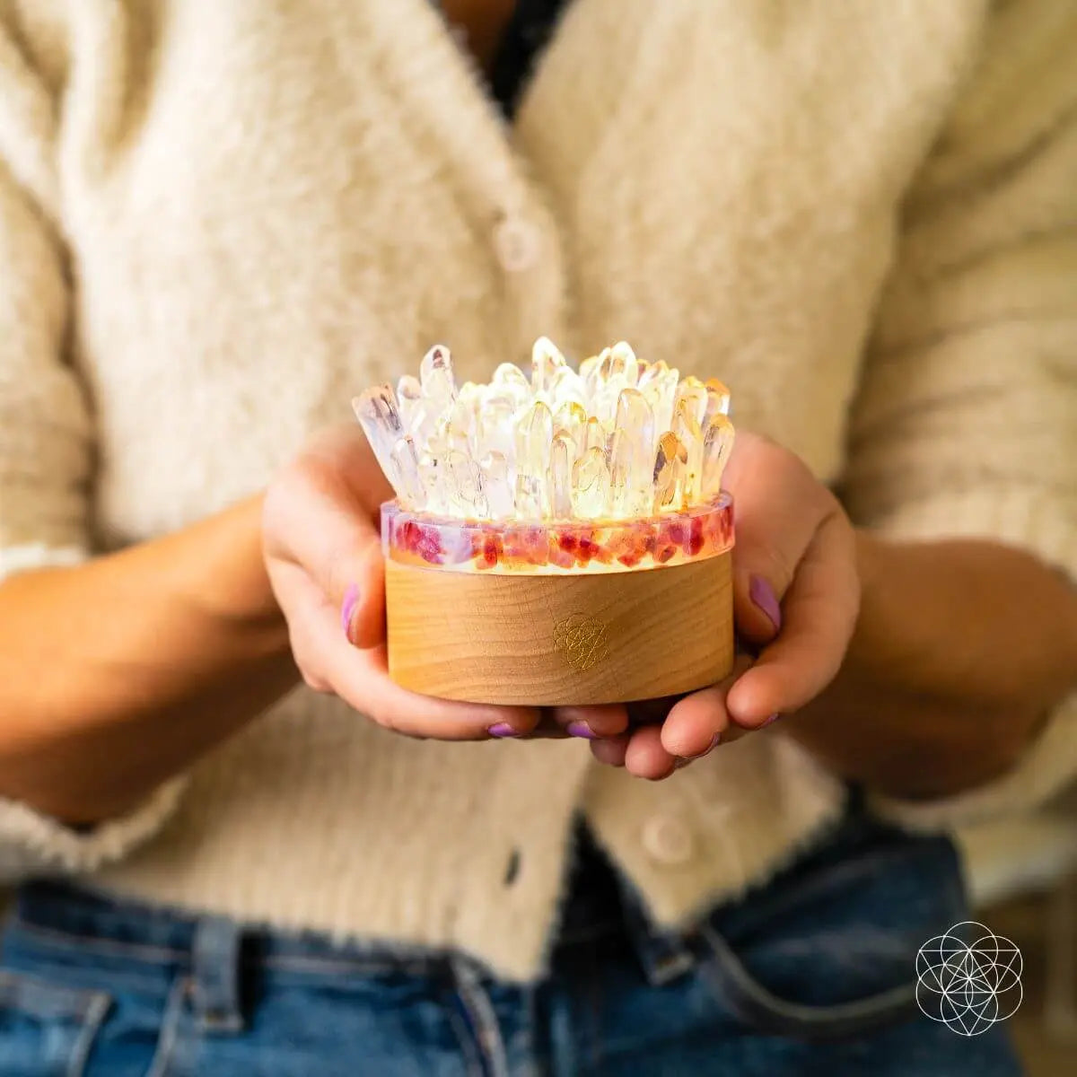 Find My Peace - Quartz & Tourmaline Lamp of Blooming Tranquility Conscious Items