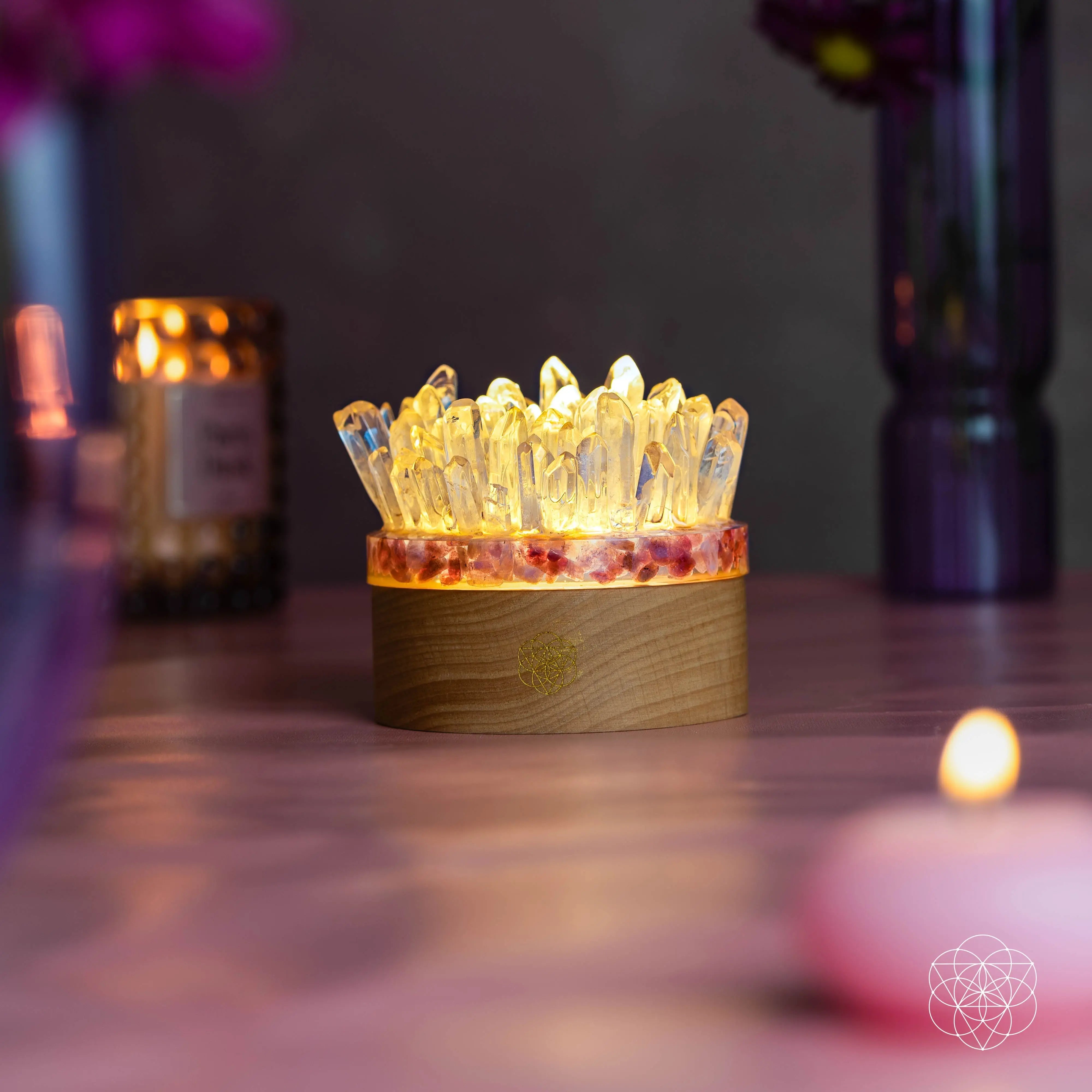 Find My Peace - Quartz & Tourmaline Lamp of Blooming Tranquility Conscious Items