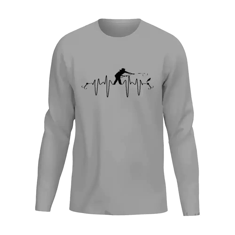 Fishing Heart Beat Men Long Sleeve Shirt Vivareflex Online