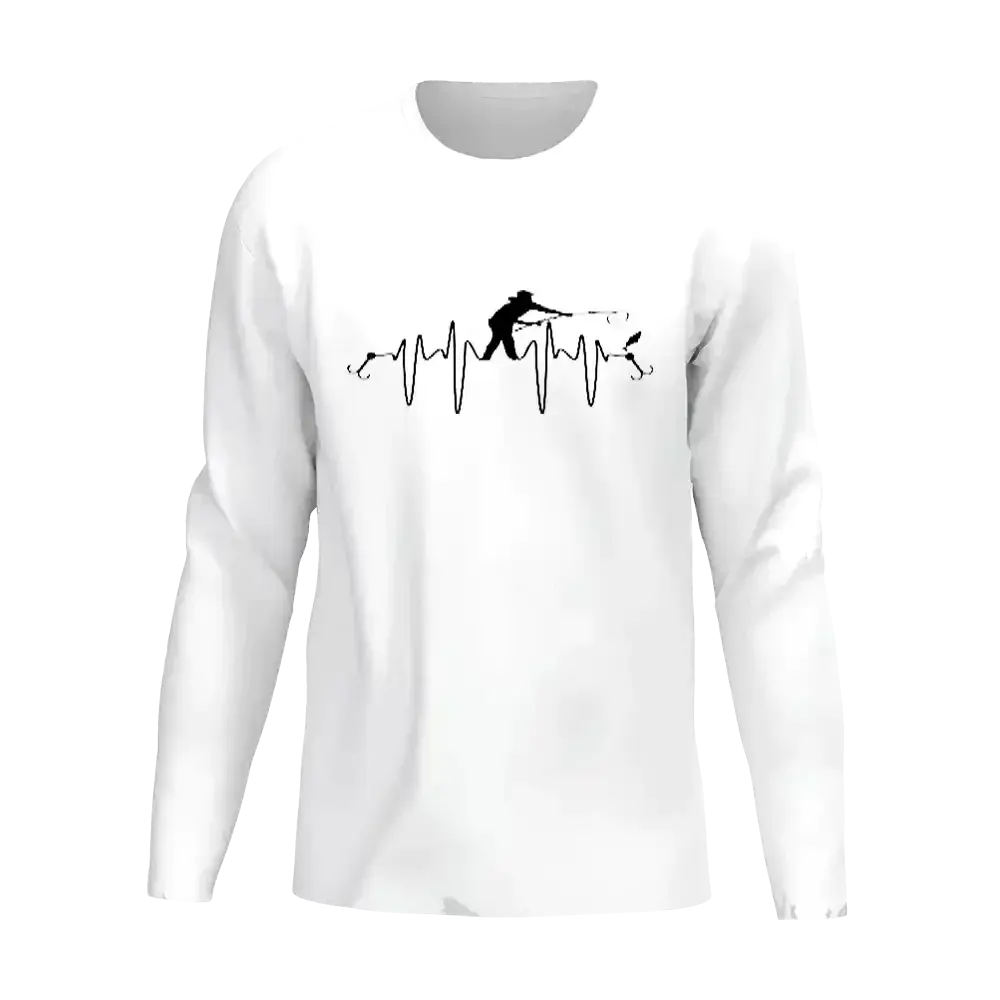 Fishing Heart Beat Men Long Sleeve Shirt Vivareflex Online