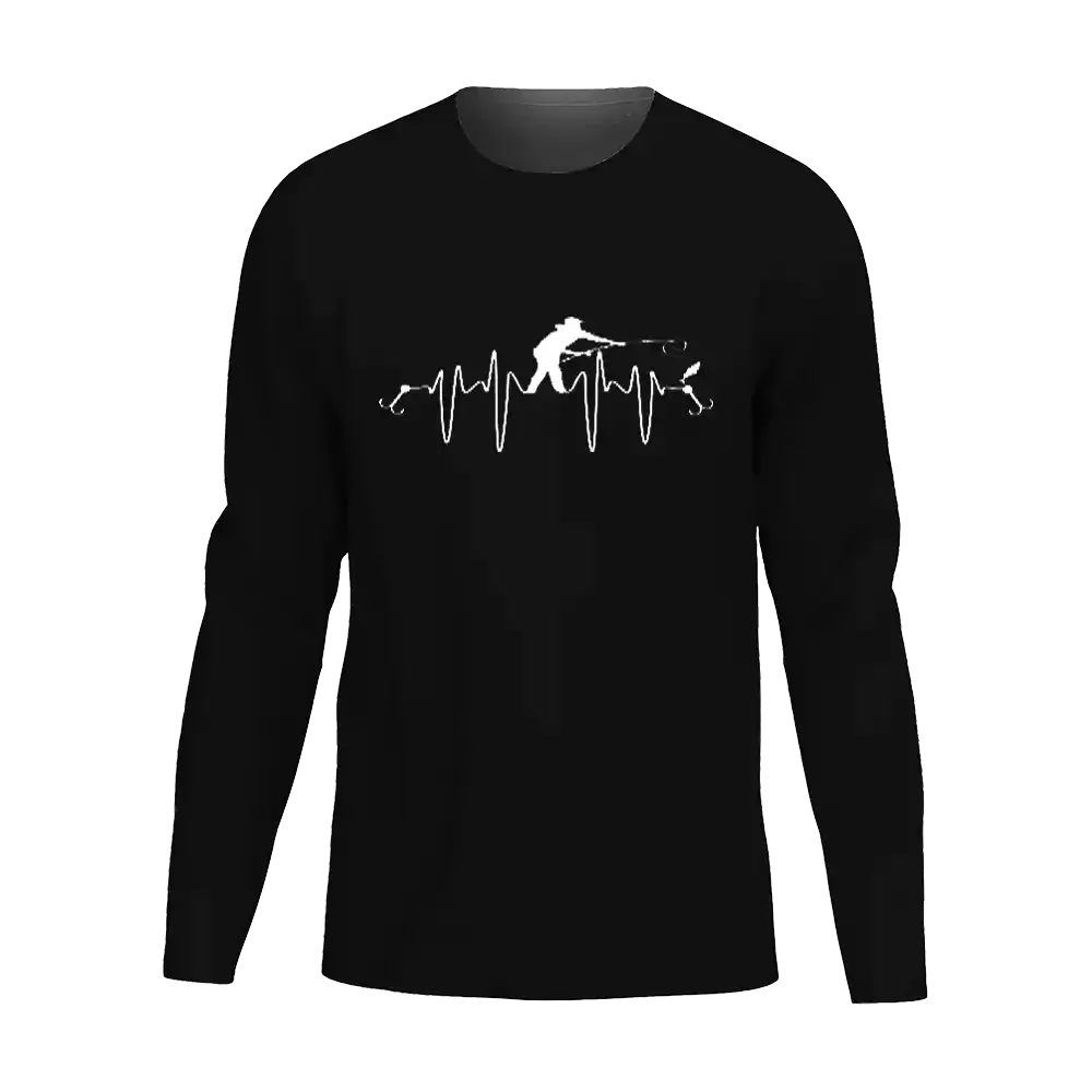 Fishing Heart Beat Men Long Sleeve Shirt Vivareflex Online