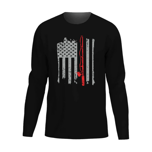 Fishing Rod American Flag Men Long Sleeve Shirt Vivareflex Online