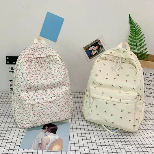 Floral Waterproof Nylon Backpack for Women - Large Capacity School Bag Ultimate Bag Store