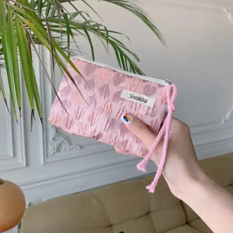 Flower Pattern Zipper Pouch Lady Girls Earphone Coin Key Money Storage Bag Coin Purses Small Fresh Cotton Coin Wallet Ultimate Bag Store