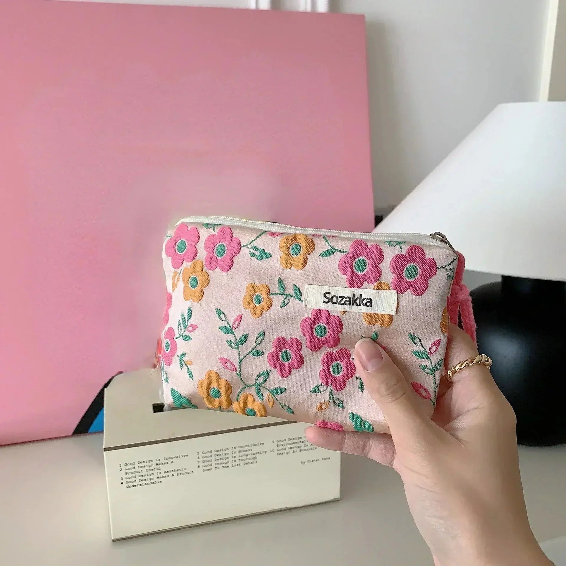 Flower Pattern Zipper Pouch Lady Girls Earphone Coin Key Money Storage Bag Coin Purses Small Fresh Cotton Coin Wallet Ultimate Bag Store