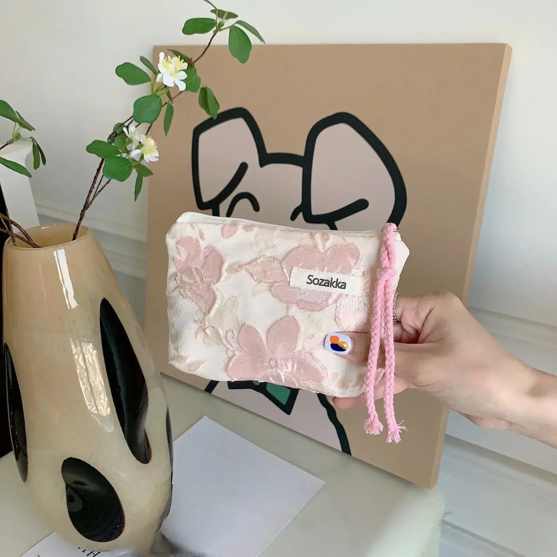 Flower Pattern Zipper Pouch Lady Girls Earphone Coin Key Money Storage Bag Coin Purses Small Fresh Cotton Coin Wallet Ultimate Bag Store