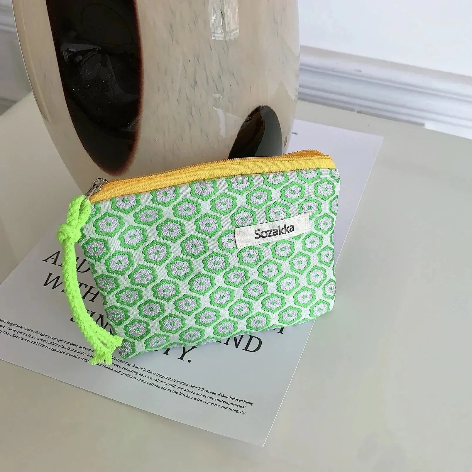 Flower Pattern Zipper Pouch Lady Girls Earphone Coin Key Money Storage Bag Coin Purses Small Fresh Cotton Coin Wallet Ultimate Bag Store