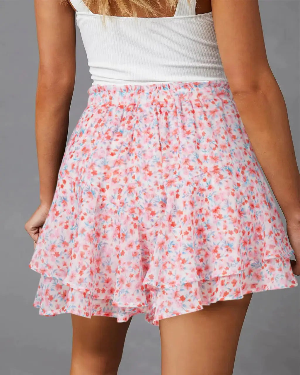 Floral Skorts Ruffle Mini Skirts_Vivareflex_Online