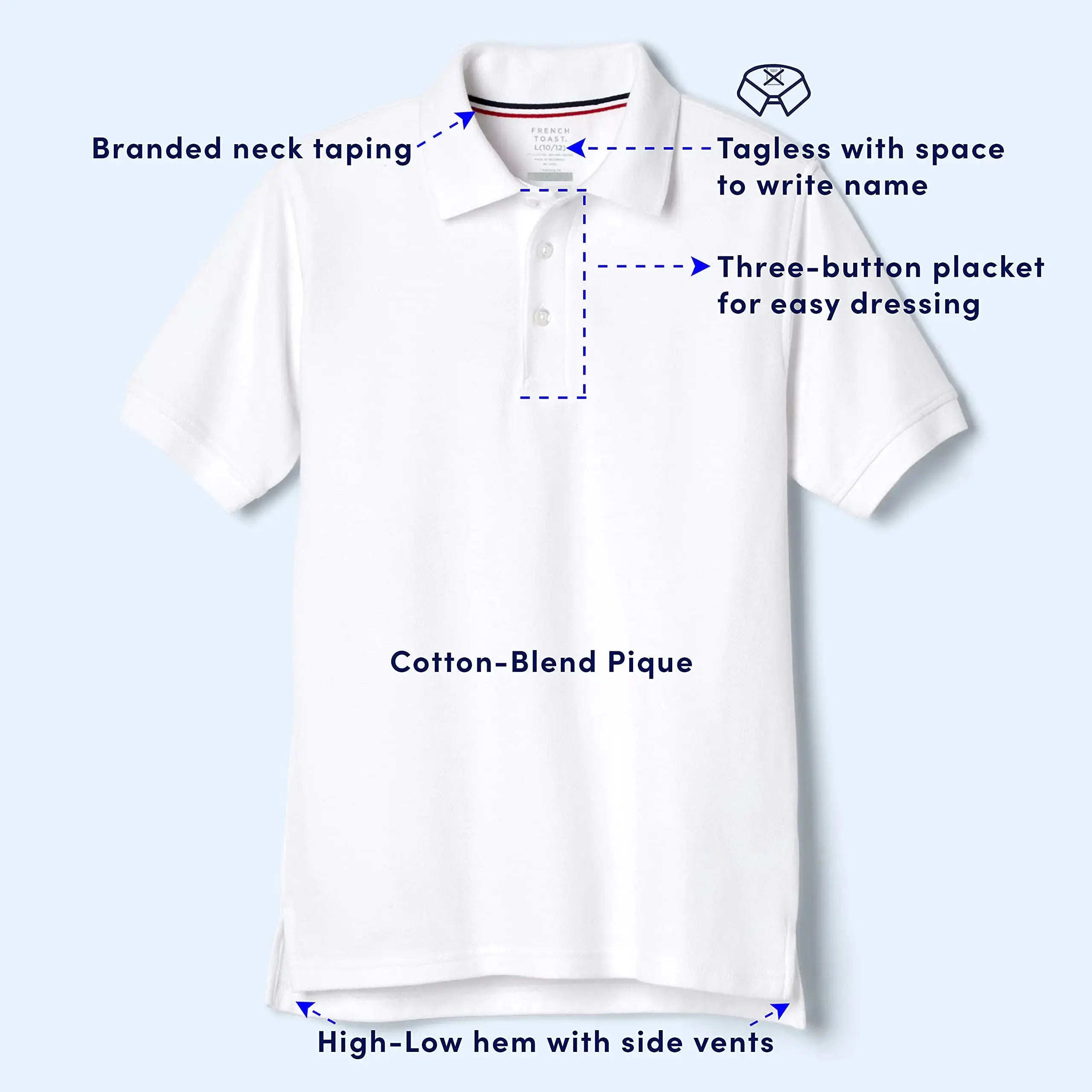 French Toast Boys' Short Sleeve Polo Uniform Shirt_Vivareflex_Online