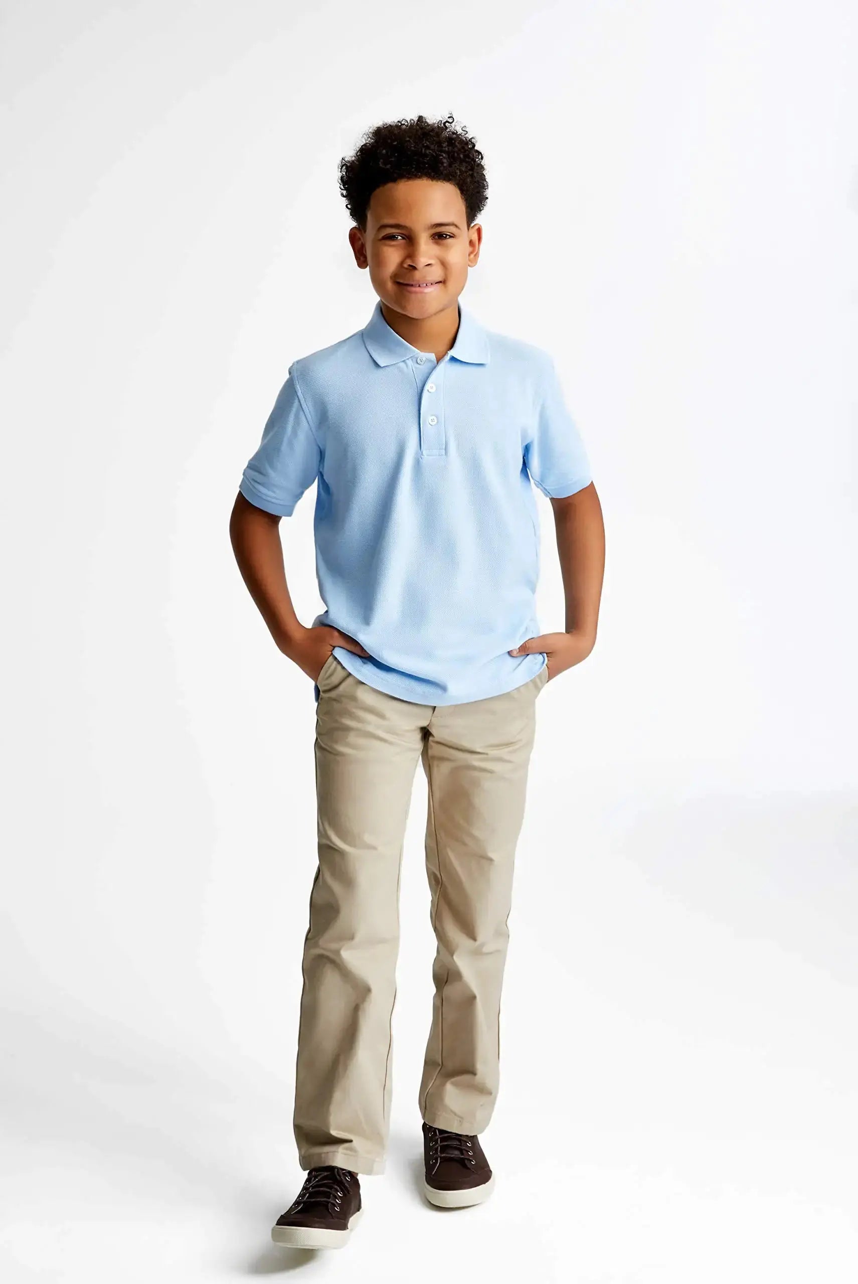 French Boys' Short Sleeve Pique Polo Uniform Shirt_Vivareflex_Online