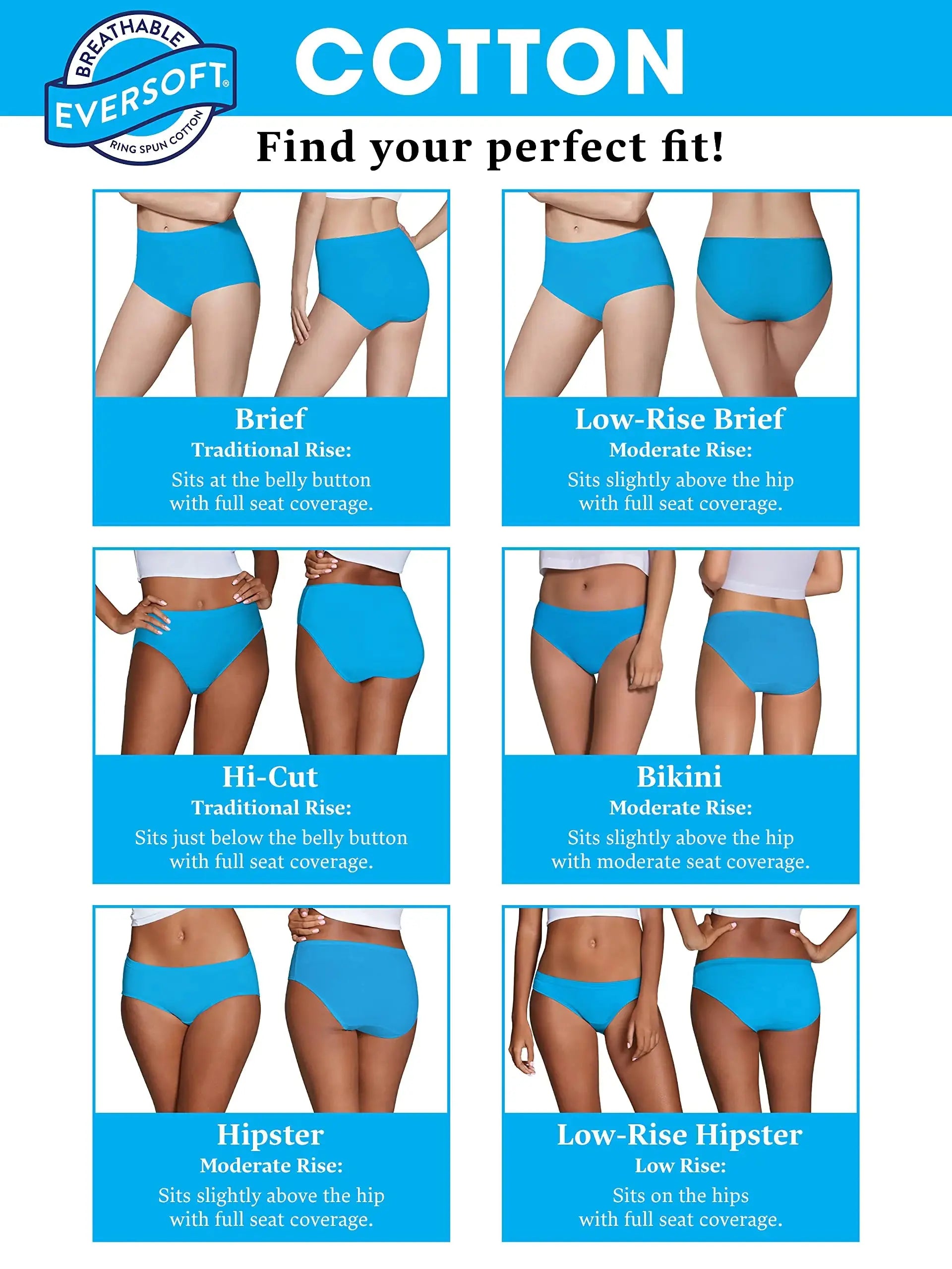 Fruit of the Loom Women's Eversoft Cotton Brief Underwear, Tag Free & Breathable - Vivareflex Online