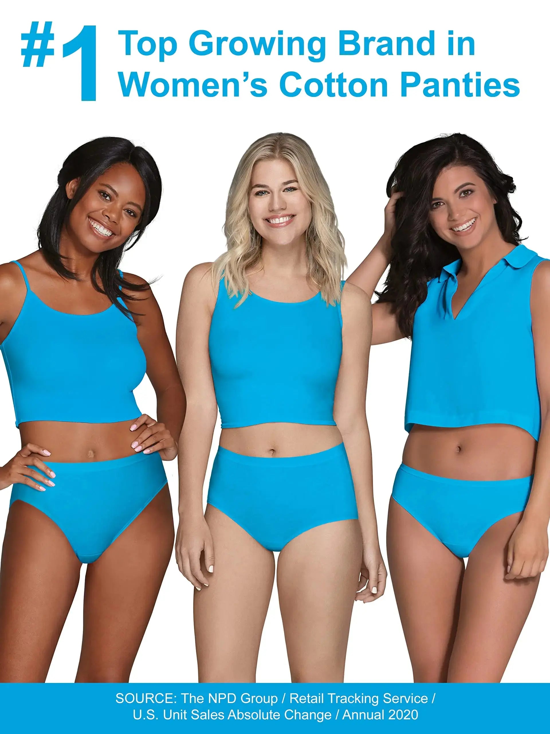 Fruit of the Loom Women's Eversoft Cotton Brief Underwear, Tag Free & Breathable - Vivareflex Online
