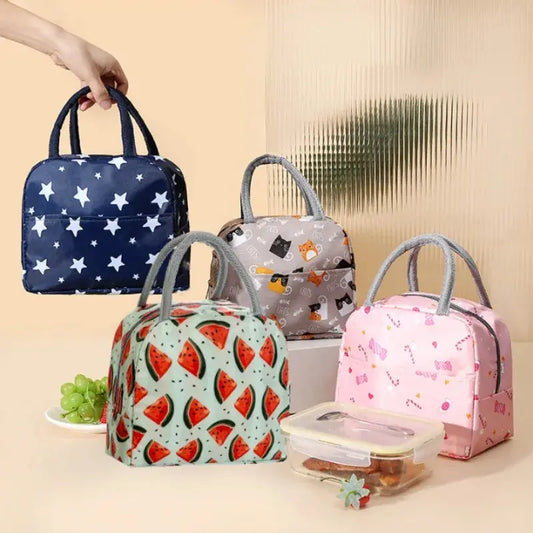 Functional Insulated Oxford Lunch Bag Flower Pattern Cooler Lunch Box Bags Thermal Food Picnic Lunch Bags for Women Kids Ultimate Bag Store