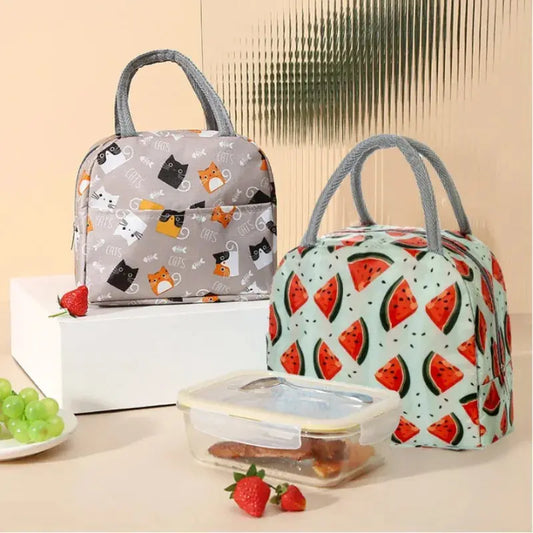 Functional Insulated Oxford Lunch Bag Flower Pattern Cooler Lunch Box Bags Thermal Food Picnic Lunch Bags for Women Kids Ultimate Bag Store