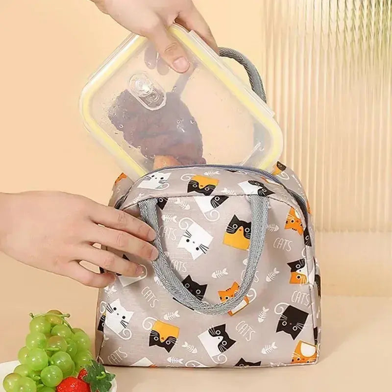 Functional Insulated Oxford Lunch Bag Flower Pattern Cooler Lunch Box Bags Thermal Food Picnic Lunch Bags for Women Kids Ultimate Bag Store