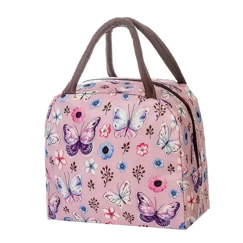Functional Insulated Oxford Lunch Bag Flower Pattern Cooler Lunch Box Bags Thermal Food Picnic Lunch Bags for Women Kids Ultimate Bag Store