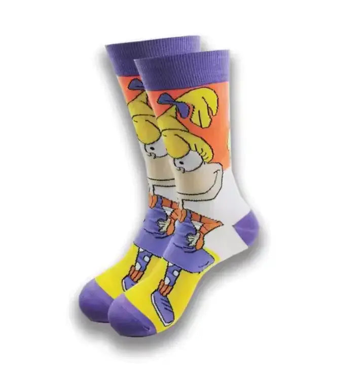 Funny Cartoon Anime 200-Needle Socks – Breathable Cotton Gift for Men and Women Vivareflex Online