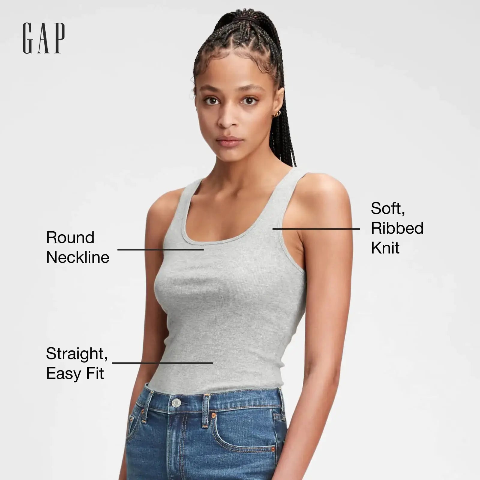 GAP Women's Ribbed Tank Top Small Petite Optic White - Vivareflex Online