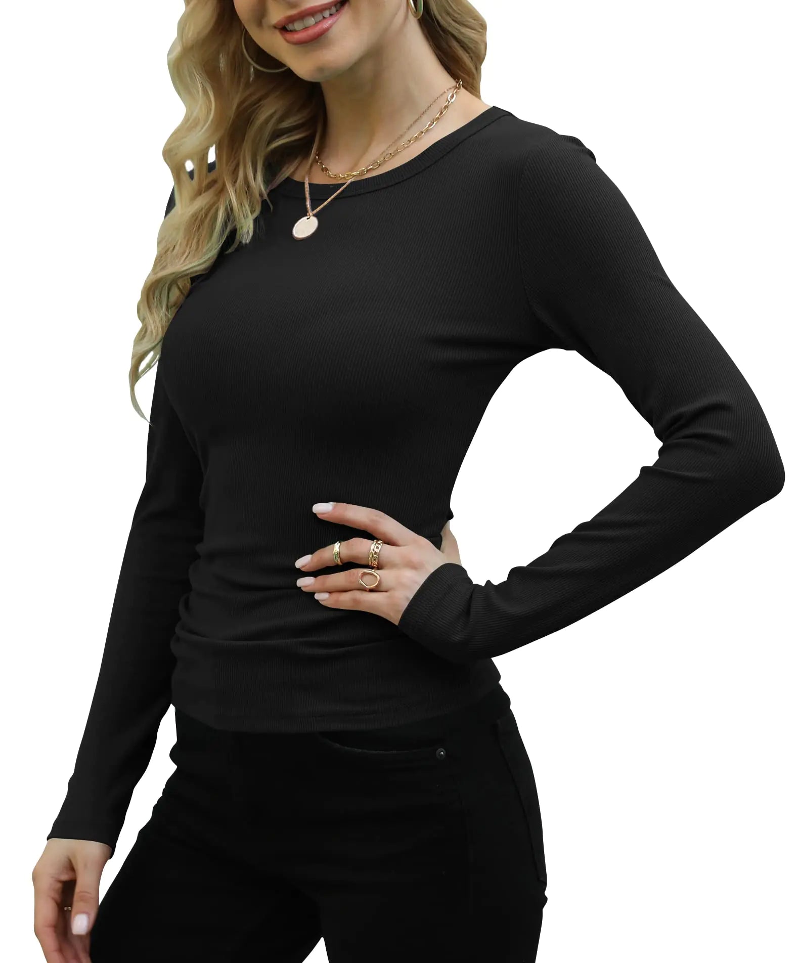 GEMBERA Womens Ribbed Long Sleeve Fitted_Vivareflex_Online