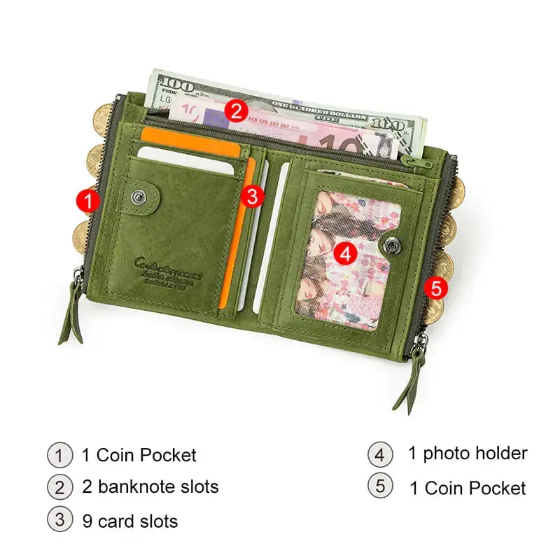 Genuine Leather Wallets for Women Short Bifold Fashion Women Vivareflex Online