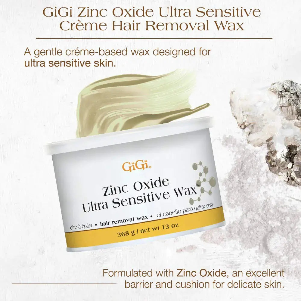 GiGi Zinc Oxide Ultra Sensitive Hair Removal Wax, Gentle and on Extra-Delicate Skin, 13 oz., 1-pc 13 Ounce (Pack of 1) - Vivareflex Online