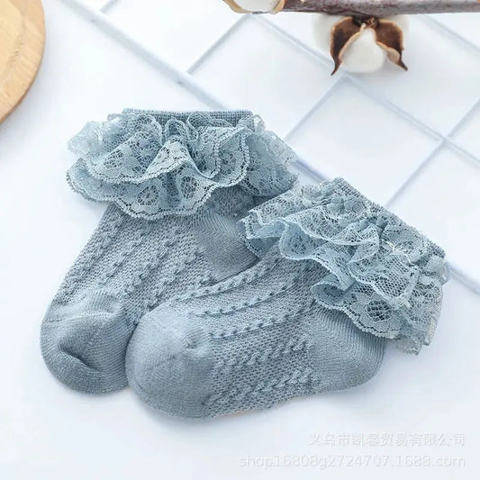 Girls Breathable Ruffled  Lace Socks Vivareflex Online