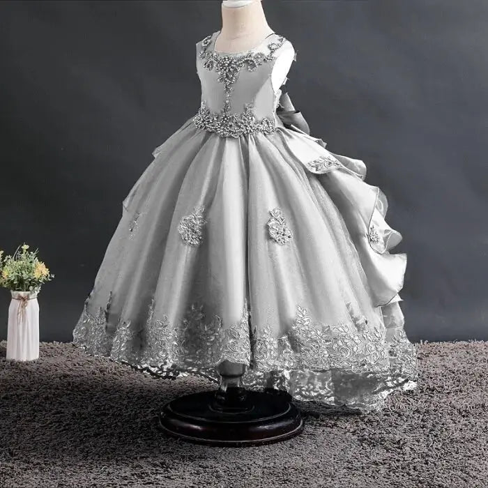Girls' Lace Dress With Bow And Beads Vivareflex Online