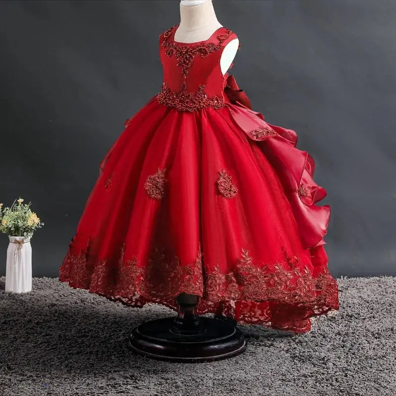 Girls' Lace Dress With Bow And Beads Vivareflex Online