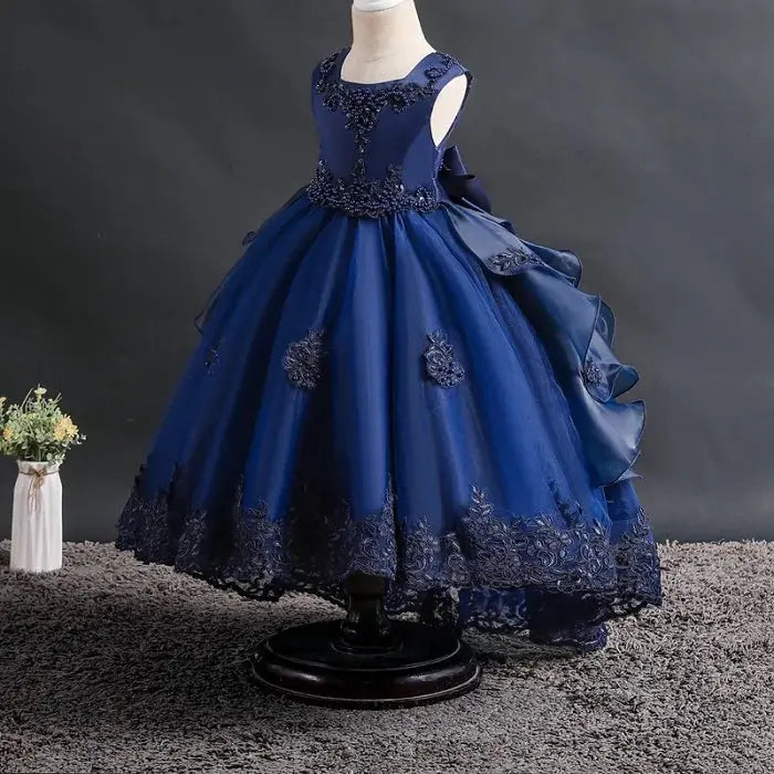 Girls' Lace Dress With Bow And Beads Vivareflex Online