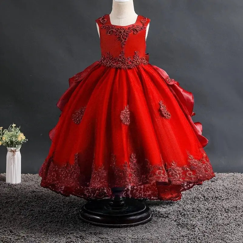 Girls' Lace Dress With Bow And Beads Vivareflex Online