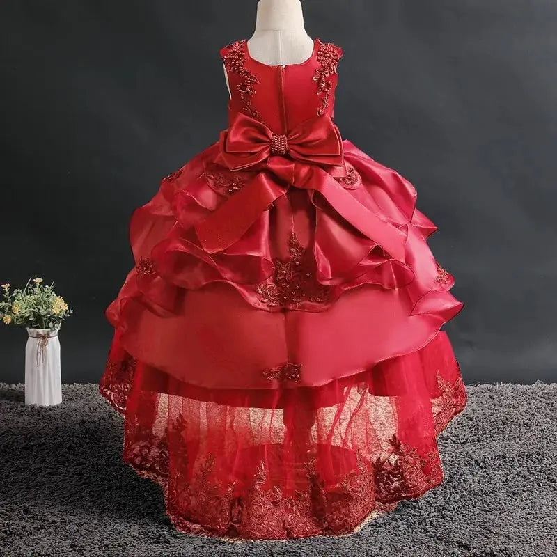 Girls' Lace Dress With Bow And Beads Vivareflex Online