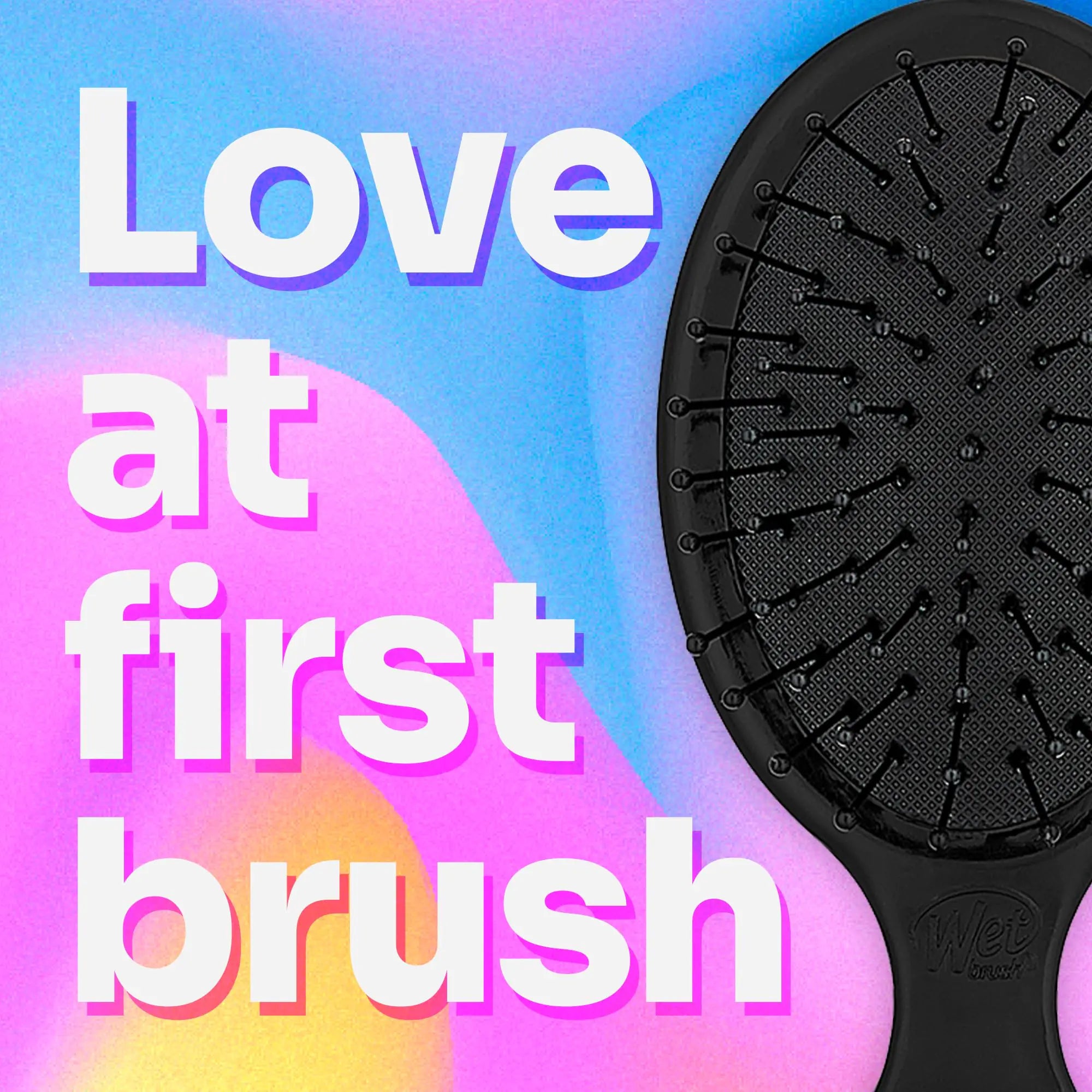 Wet Brush Detangling Brush, Mini Detangler Brush (Black) - Wet & Dry Tangle-Free Hair Brush for Women & Men - No Tangle Soft & Flexible Bristles for Straight, Curly, & Thick Hair Black 1 Count (Pack of 1)