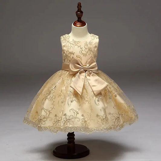 Gold Embroidery Floral Patterns Dress For Girls Vivareflex Online