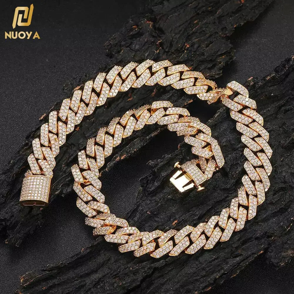 Gold Plated Iced Out Chain for Men and Women Cuban Chain Necklace Vivareflex Online