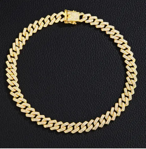 Gold Plated Iced Out Chain for Men and Women Cuban Chain Necklace Vivareflex Online