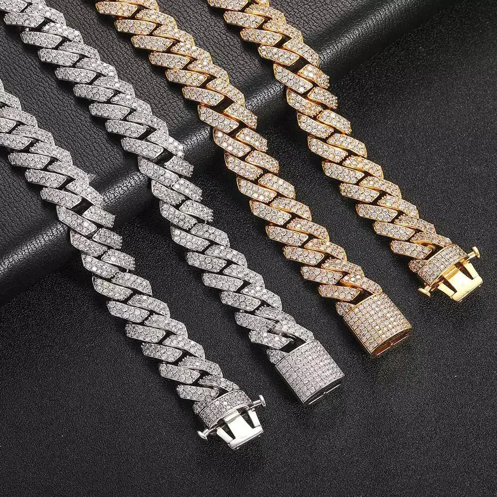 Gold Plated Iced Out Chain for Men and Women Cuban Chain Necklace Vivareflex Online