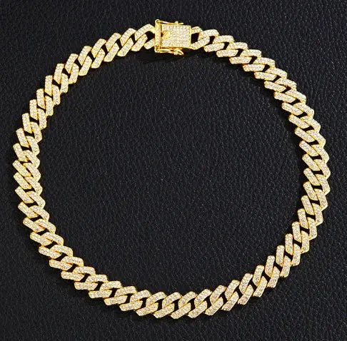 Gold Plated Iced Out Chain for Men and Women Cuban Chain Necklace Vivareflex Online
