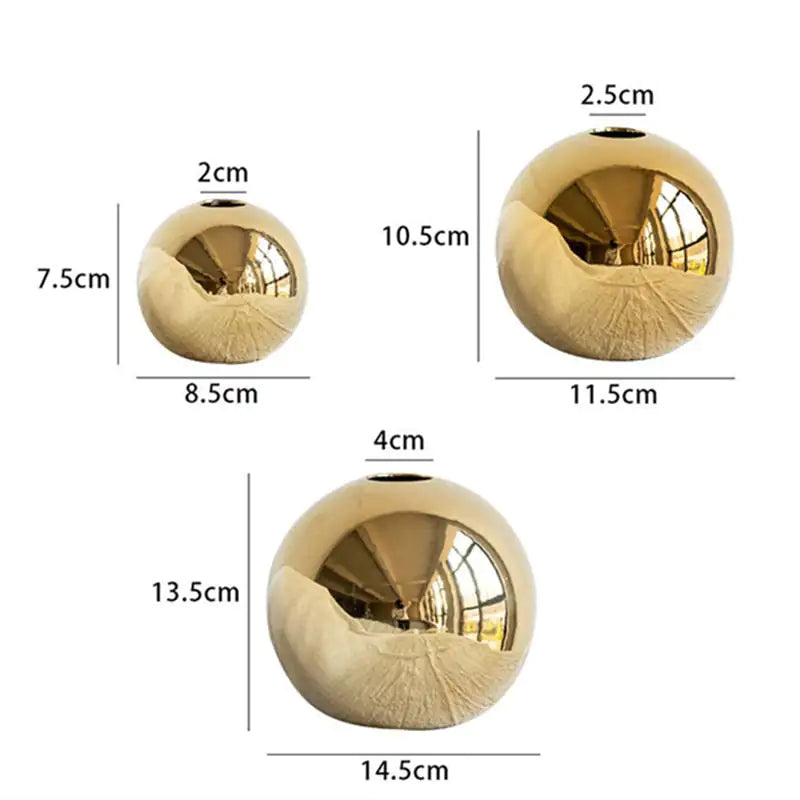 Golden Round Ball Vase_Vivareflex_Online