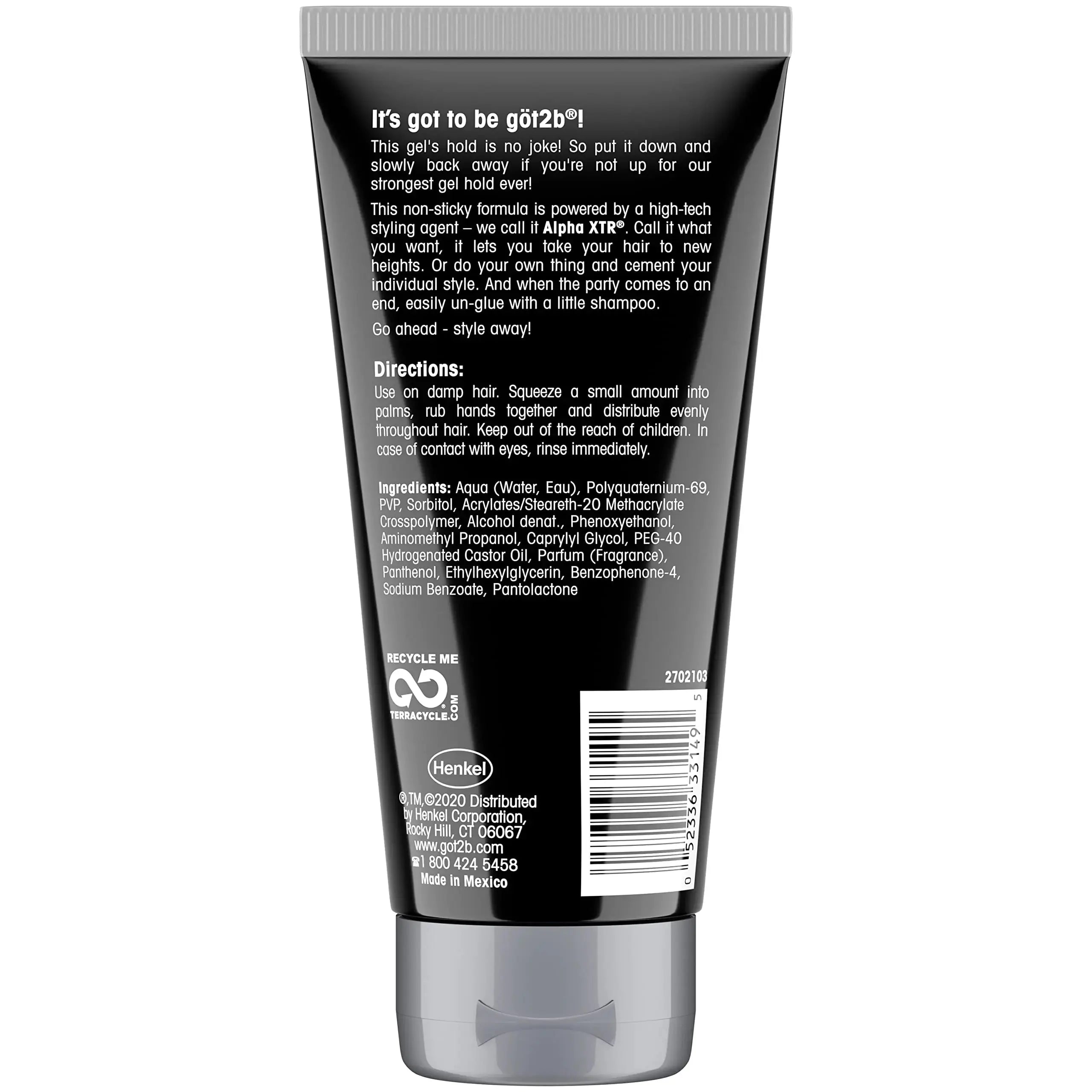 Got2B Ultra Glued Invincible Styling Gel 2 - 6 oz tubes + 1 Travel 1.25 oz tube Styling Gel + Travel 1 Fl Oz (Pack of 1) - Vivareflex Online