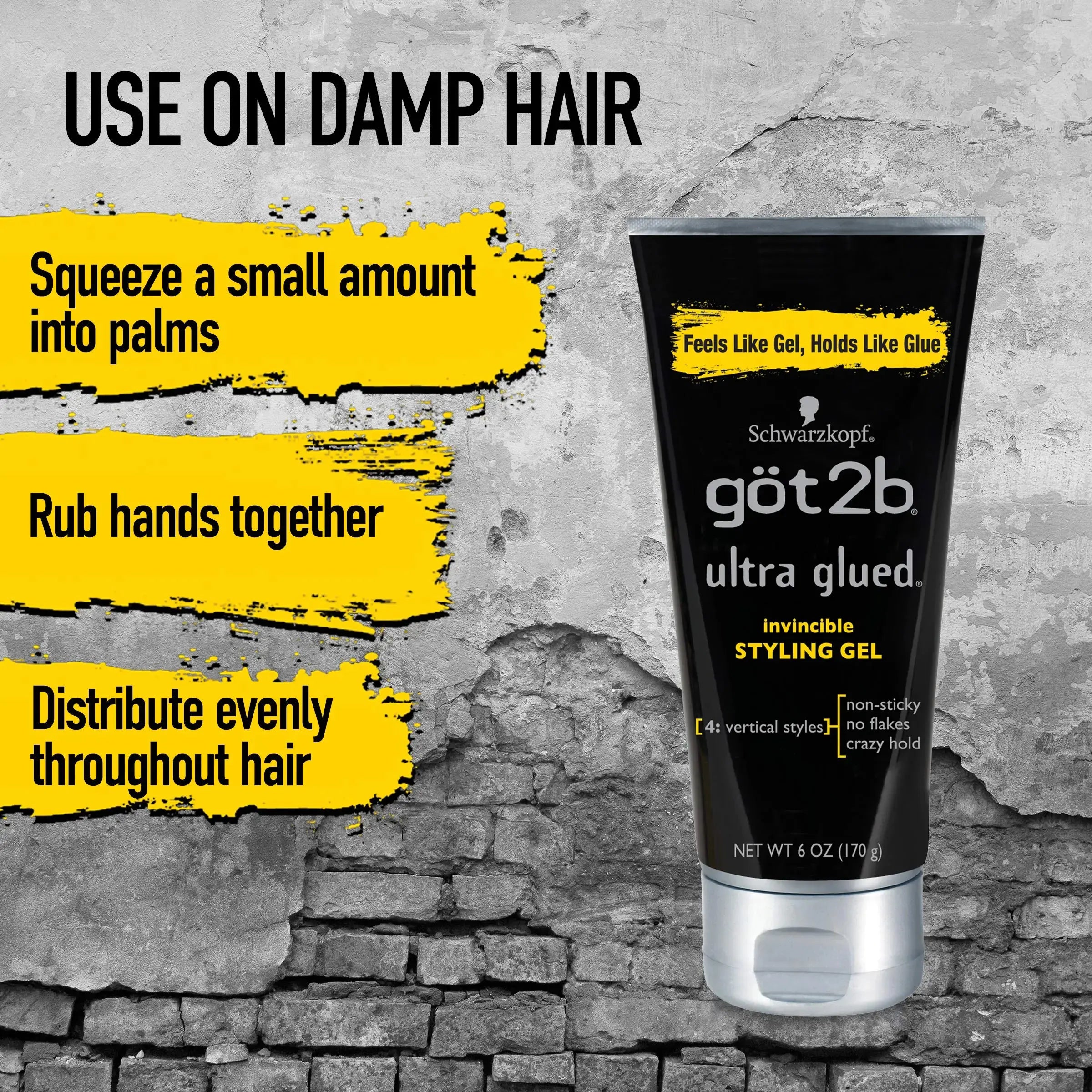 Got2B Ultra Glued Invincible Styling Gel 2 - 6 oz tubes + 1 Travel 1.25 oz tube Styling Gel + Travel 1 Fl Oz (Pack of 1) - Vivareflex Online