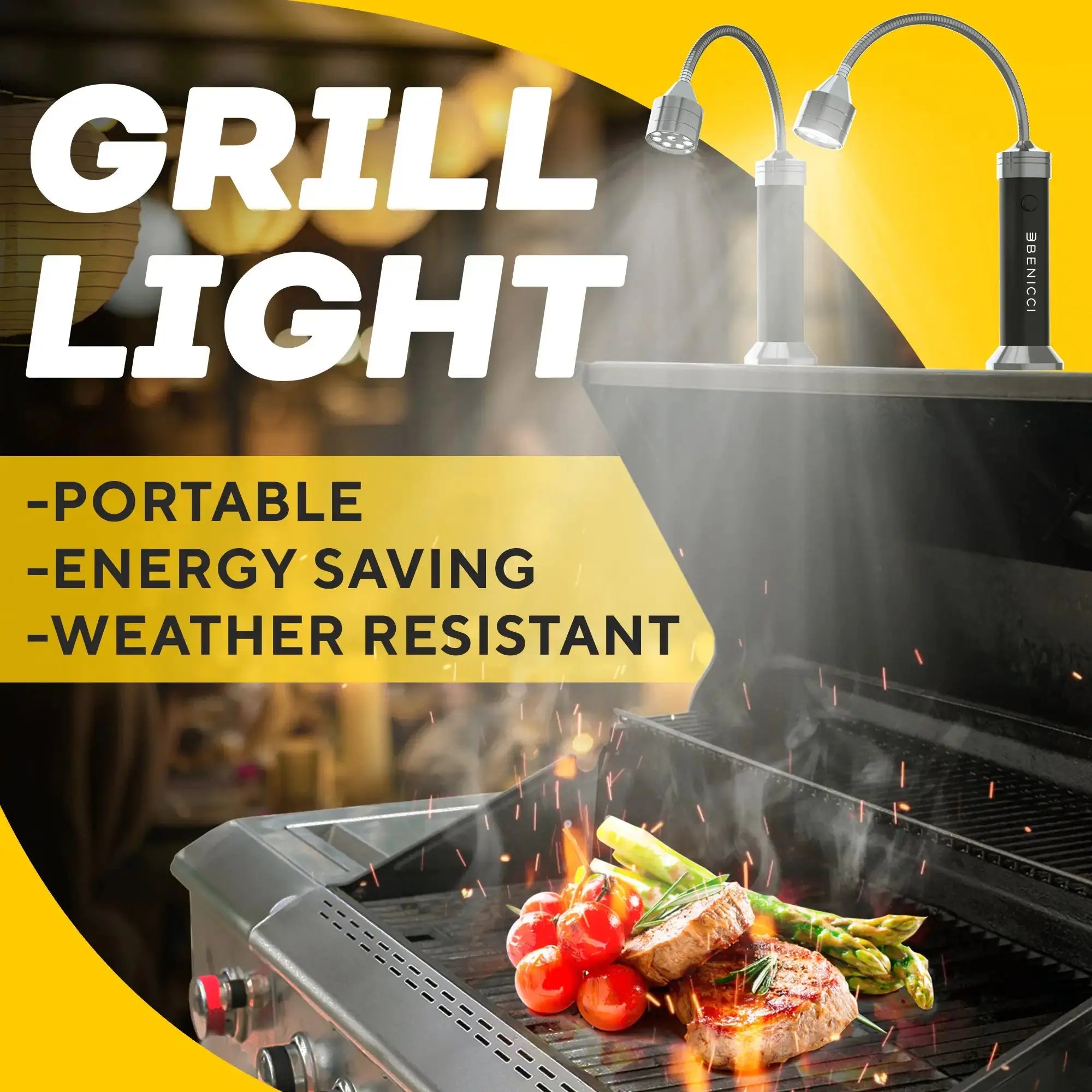 GrillGlow Magnetic LED Lights - Dual Flexible Grill Lighting Vivareflex Online