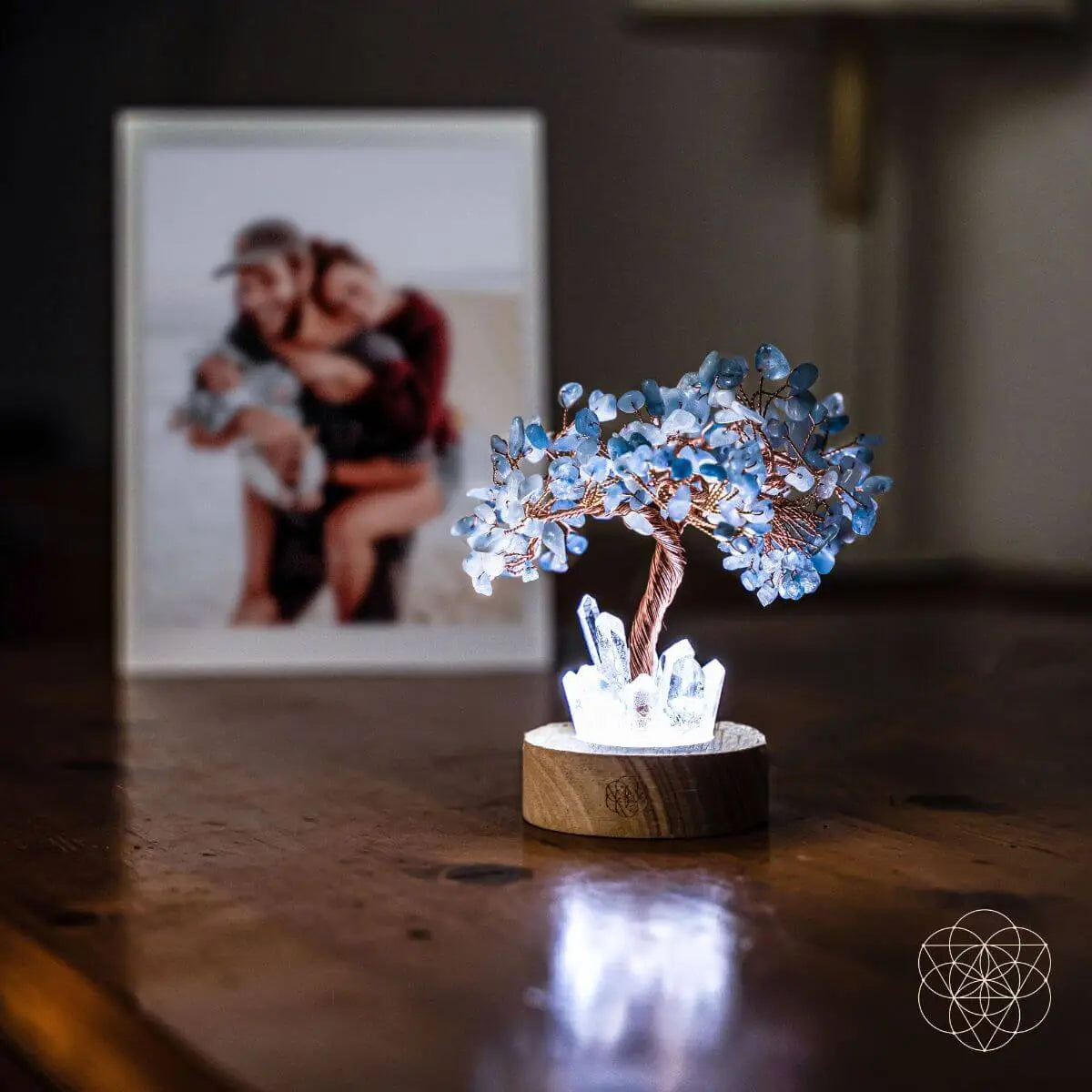 Guardian Angel Lamp of Protection - Aquamarine Tree Conscious Items