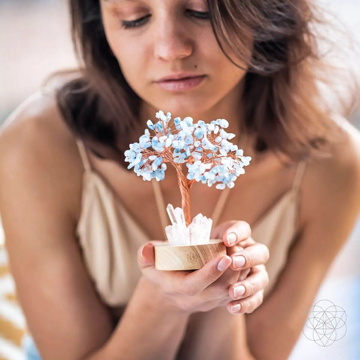 Guardian Angel Lamp of Protection - Aquamarine Tree Conscious Items