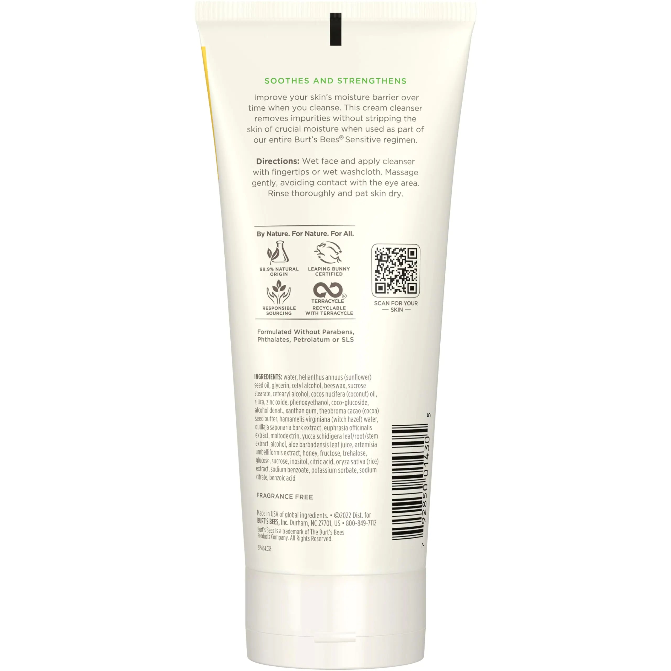 Burt's Bees Gentle Cream Cleanser with Aloe for Sensitive Skin, 98.9% Natural Origin, 6 Ounces Aloe Vera 6 Ounce - Vivareflex Online