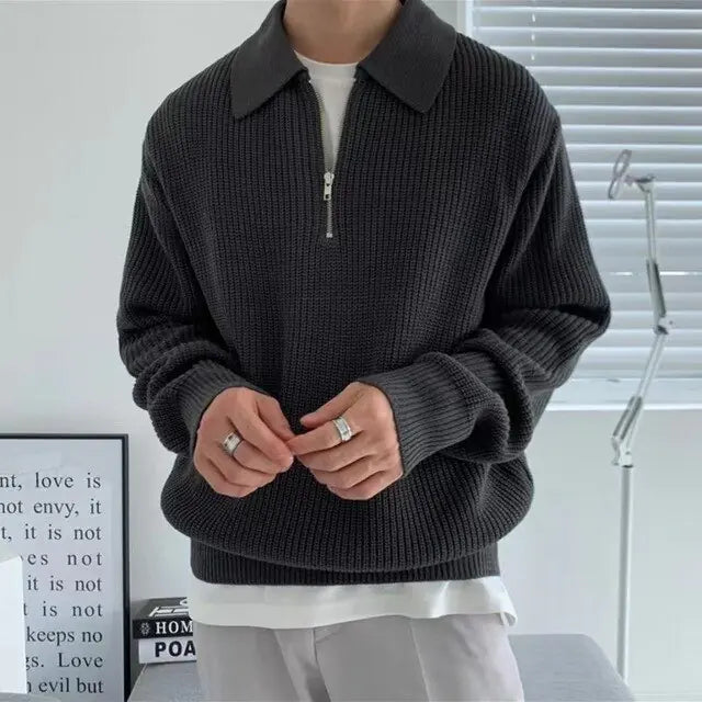 Spring Autumn New Knitting Polo Shirt for Men Vivareflex Online